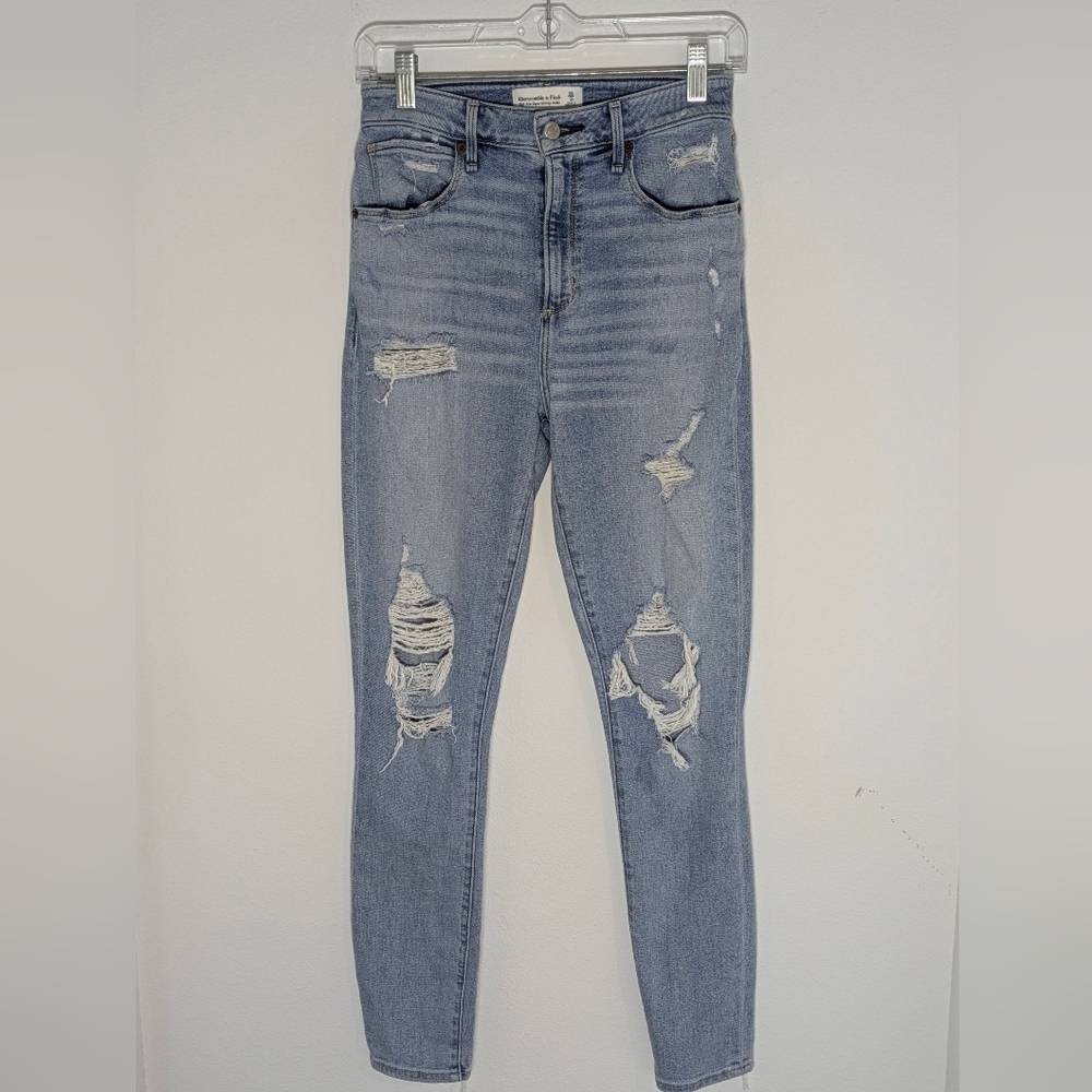 Abercrombie Fitch Jeans Womens 26/2L Blue The Super Skinny Ankle High Rise Denim